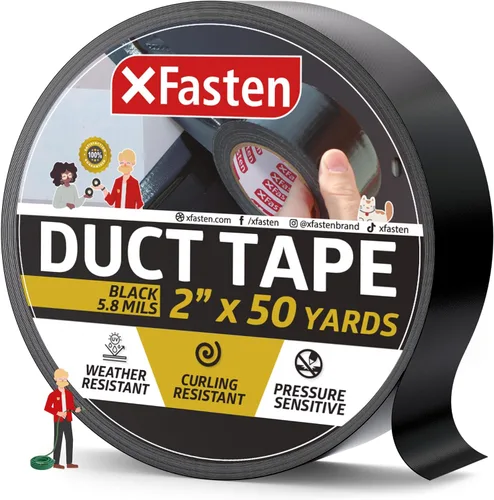 Miniatura 9 de XFasten Cinta adhesiva blanca, 2 pulgadas x 50 yardas, cinta de reparación de conductos para todo tipo de clima, para reparación, parches, embalaje