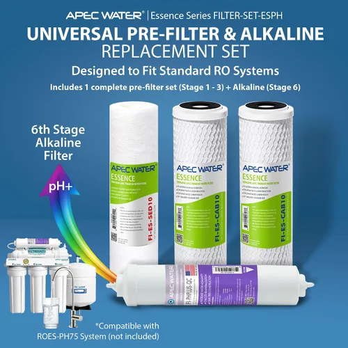 Miniatura 2 de APEC Water Systems FILTER-SET-ESPH Set de Filtro de Repuesto de Alta Capacidad Para Sistema de Filtro de Agua de Ósmosis Inversa Alcalina Serie