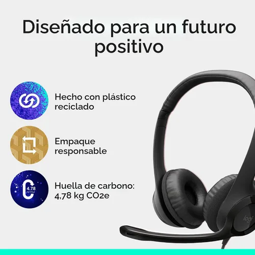 Miniatura 9 de Logitech H390 Auriculares con cable con micrófono, auriculares USB-A con micrófono para PC, micrófono con cancelación de ruido para reuniones
