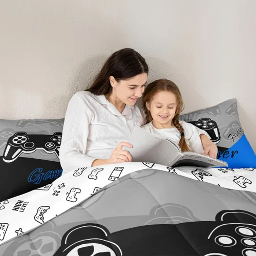 Miniatura 5 de Feelyou Edredón de Videojuegos para Niños Adolescentes, Juego de Ropa de Cama de Videojuegos para Niños, Edredón Gamer para Todas las Estaciones