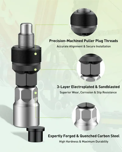 Miniatura 2 de Pawfly Kit de extractor de manivela de bicicleta, herramienta de extracción de manivela para cónica cuadrada, Shimano Octalink y brazos de manivela