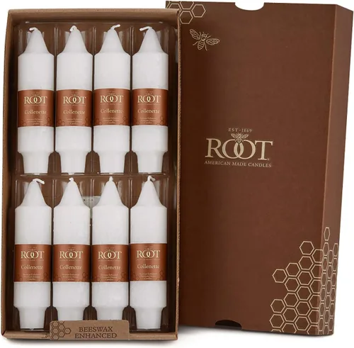 Miniatura 9 de Root Candles Juego de 4 velas sin perfume para cena, sin goteo, con cera de abeja mejorada, Timberline™ Collenette, en caja, de 7 pulgadas