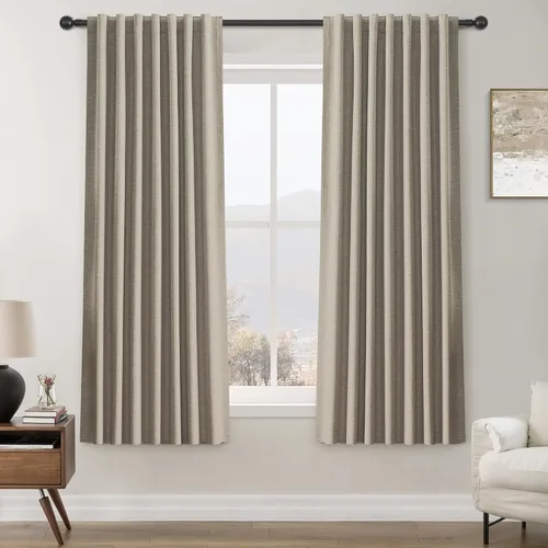 Miniatura 52 de Cortinas opacas de 54 pulgadas de largo para dormitorio, sala de estar, cortinas beige con aislamiento térmico, oscurecimiento de la habitación
