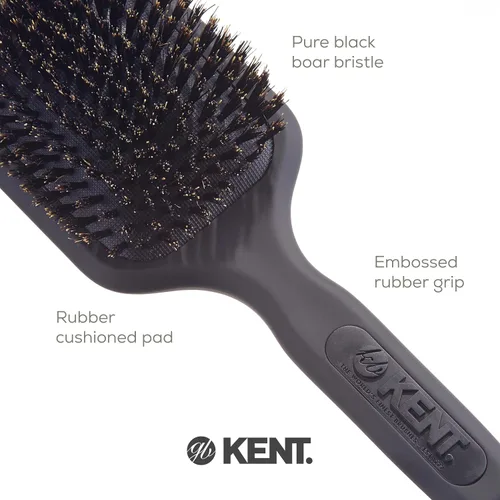 Miniatura 5 de Kent AH13G Airhedz Pro - Cepillo desenredante de cerdas puras (mediano, gris) para cabello rizado, grueso o húmedo, para alisar y terminar