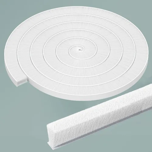Miniatura 8 de Sello de cepillo de puerta de 33 pies, burlete de fieltro para puertas, burlete para ventanas de gabinete, bloqueador de corrientes de aire Blanco
