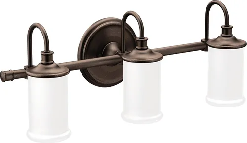 Miniatura 16 de Moen YB6461ORB Belfield - Accesorio de tocador de baño de doble montaje con 1 luz con vidrio esmerilado, bronce aceitado