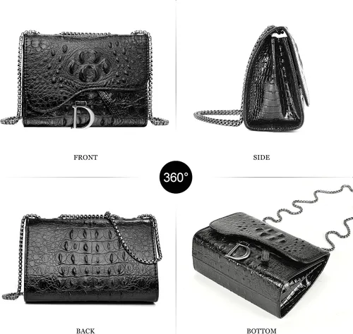 Miniatura 5 de UTOTEBAG Bolsos cruzados para mujer, bolso pequeño de piel sintética, bolso de hombro de moda, bolso de noche con correa de cadena