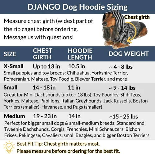 Miniatura 9 de DJANGO Sudadera con capucha para perro, cálido, ligero, suave y elástico para perro, con capucha, orificio para arnés y cintura elástica, sudadera