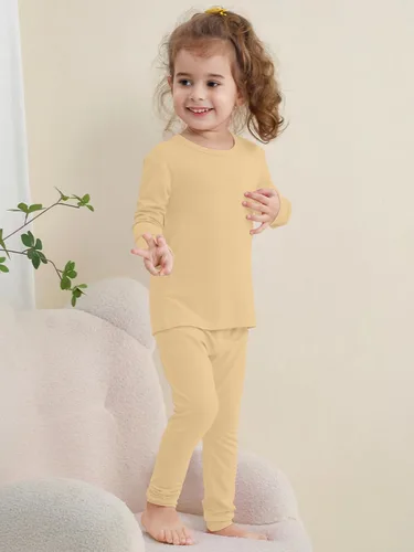 Miniatura 11 de GUISBY Conjunto de pijama de rayón de bambú para niños y niñas, ajuste cómodo, para uso diario, conjunto de pijama de 2 piezas