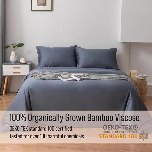 Miniatura 4 de Bella Coterie Juego de fundas de almohada de bambú viscosa de lujo tamaño queen 100% cultivado orgánicamente Ultra suave Refrescante 2