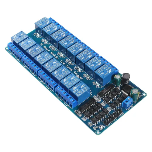 Miniatura 2 de Placa de módulo de relé de 12 V y 16 canales Optoacoplador LED LM2576 Disparador de bajo nivel de potencia 16 CH Placa de expansión (12V 16 canales)