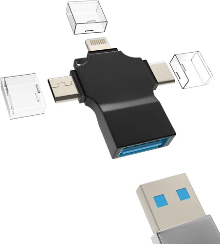 Adaptador USB OTG 3 en 1 USB-A 3.0 hembra a tipo C Micro Lightning macho compatible con Apple Iphone15 Ipad Pro Air Min 14 13 12 LG Android