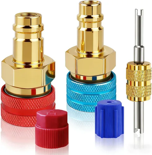 Kit de adaptador R1234yf a R134a, R1234yf a R134a adaptadores de acoplador rápido de lado alto y bajo, adaptador R134a a R1234yf, kit de acopladores