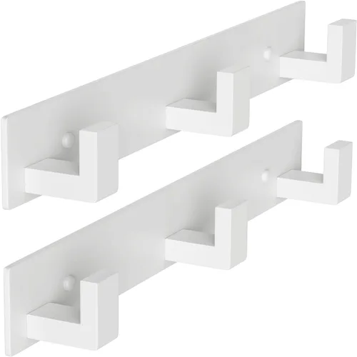 Miniatura 8 de PMMASTO Perchero montado en la pared, 3 ganchos de pared en forma de T para colgar, riel de ganchos para abrigos de acero inoxidable resistente