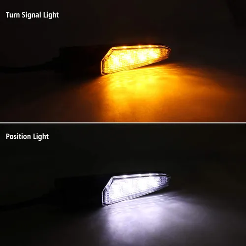 Miniatura 2 de Luz de señal de giro LED de alta luminosidad+luz de día para Yamaha MT-09 para Kawasaki Z800 para Suzuki GSX para Honda CBR1000 CBR600 - ámbar/rojo