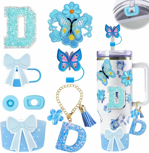 Miniatura 119 de 15 piezas de set de accesorios para vaso Stanley Cup 30oz 40oz con asa, incluye cubierta de pajita de silicona y bota, encanto de asa, encantos