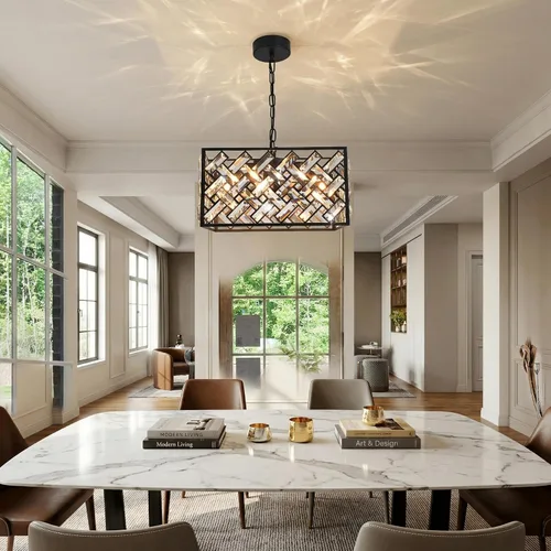 Miniatura 9 de Paquete de 3 luces colgantes para isla de cocina, 6000 K para isla de cocina, comedor, lámparas de iluminación colgantes de cristal de burbujas