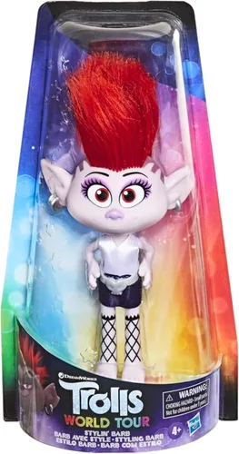 Miniatura 2 de DREAMWORKS TROLLS Stylin' Barb Fashion Doll con vestido extraíble y accesorio para el cabello, inspirada en Trolls World Tour, niñas de 4 años