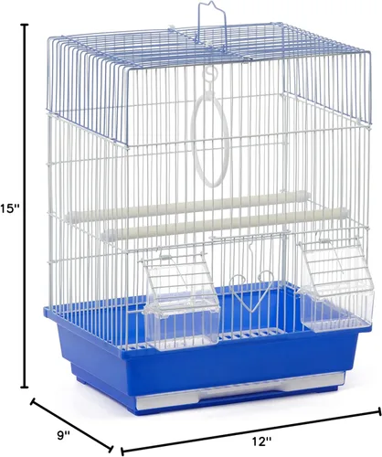 Miniatura 11 de Prevue Pet Products - Jaula cuadrada para pájaros con asa para periquitos - Transportador para el hogar o viajes, accesorios para pájaros pequeños