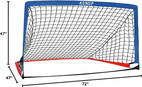 Miniatura 9 de Portería de fútbol portátil de 5 x 3, 6 x 4, 9 x 5 pies, para patio trasero, red de práctica de fútbol plegable con bolsa de transporte para niños