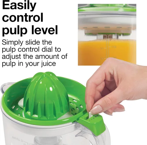 Miniatura 6 de Proctor Silex Máquina Exprimidora Eléctrica de Cítricos, Jarra Grande de 34 oz, Activada por Presión, 2 Conos Extractores para Frutas Grandes