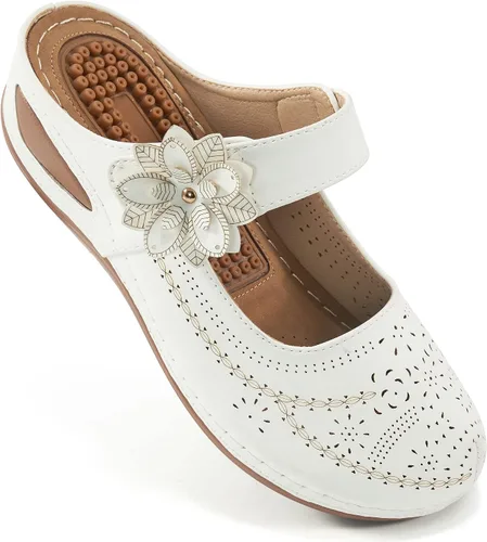 Miniatura 12 de Alicegana Sandalias elegantes de verano para mujer, con puntera cerrada, estilo casual, sin cordones, con gancho ajustable