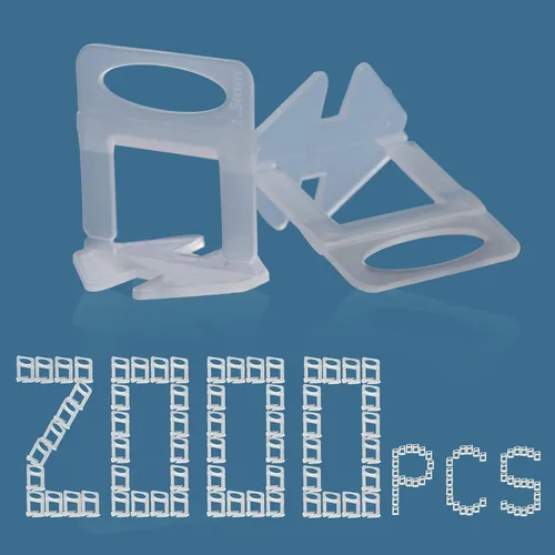 Sistema de nivelación de azulejos espaciadores de 1/16 pulgadas, clips niveladores de azulejos, espaciadores niveladores de azulejos, 2000 piezas