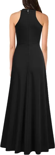 Miniatura 2 de MUSHARE Vestido largo formal sexy con cuello halter para mujer