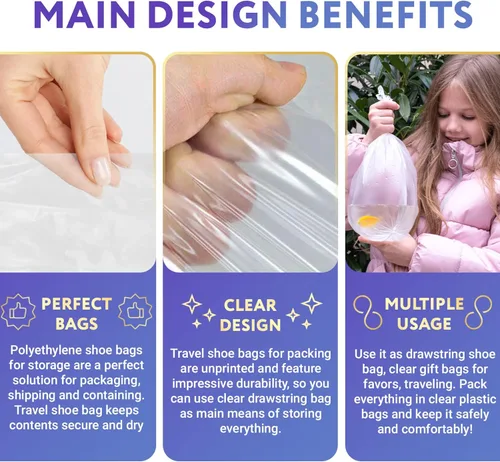 Miniatura 5 de APQ Clear Drawstring Bags ustom