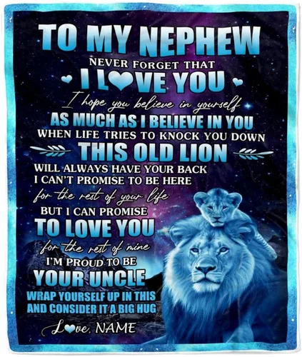 Miniatura 16 de Manta personalizada con texto en inglés «To My Nephew from Aunt Uncle Auntie I Love You Hugs» (texto en inglés) con texto en inglés «To My Nephew»