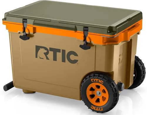 RTIC - Hielera con ruedas ultraligera de 52 cuartos de galón, caja de hielo portátil aislada para playa, bebidas, camping, picnic, pesca, barco,