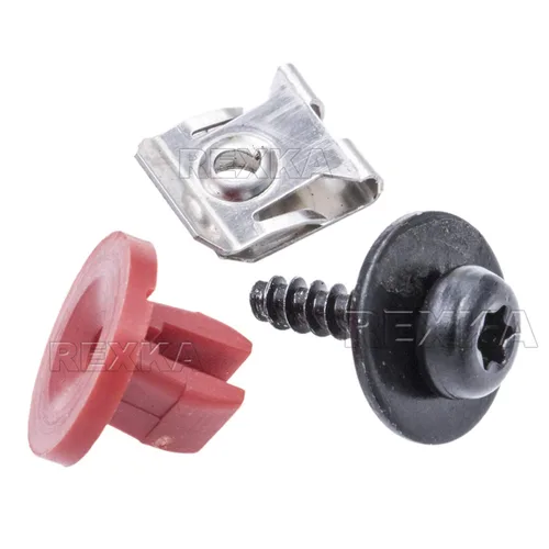 Miniatura 8 de Rexka 10 juegos de tornillos T30 para cubierta de protección contra salpicaduras de motor T30, kit de clip de tuerca de perno compatible con Ford
