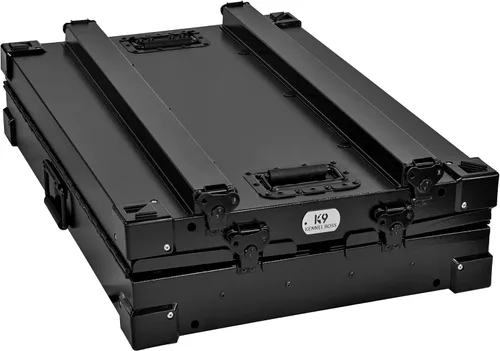 Miniatura 6 de K9 Kennel Boss - Jaula para perros de aluminio con recubrimiento en polvo totalmente plegable y resistente, mediana (negro)