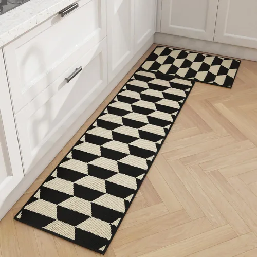 Miniatura 14 de GIB - Juego de alfombras de cocina y tapetes para piso, set de 2, alfombras antideslizantes/antideslizamiento para cocina, alfombras