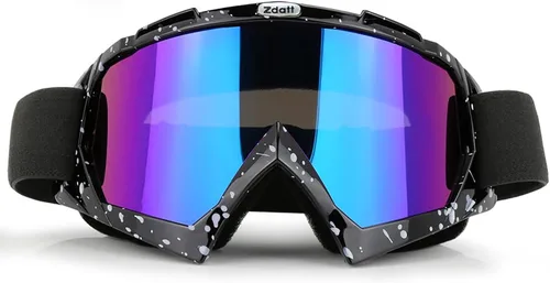 Gafas de motocross, ATV Motocicleta, UTV MX OTG, accesorios de gafas y gafas de esquí antiniebla, carreras de esquí Marco negro de mármol+lente de