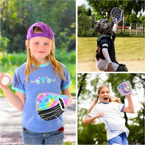 Miniatura 7 de Guante de béisbol para niños, guantes de sóftbol, guantes de béisbol y sóftbol para niños y niñas, guante de pelota para entrenamiento y juego