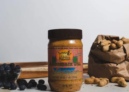 Miniatura 2 de Saratoga Peanut Butter Company Adirondack Jill AlmondPeanut Blend con arándanos Semillas de chía Canela Miel Pepitas. Tarro de 16 onzas. Sin gluten