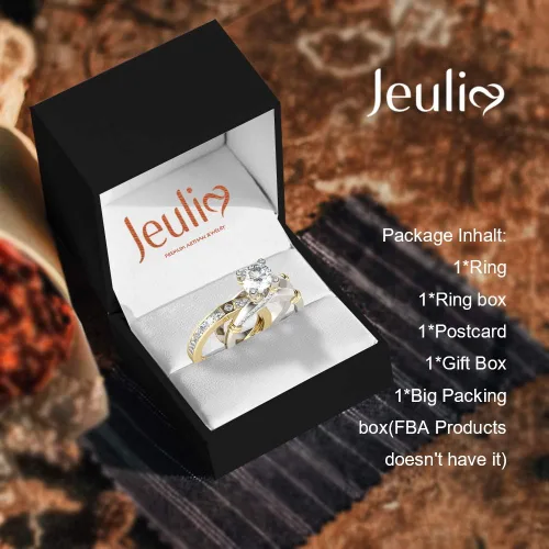 Miniatura 8 de Jeulia - Anillo de plata de ley con circonitas intercambiables para mujer, para boda, compromiso, aniversario