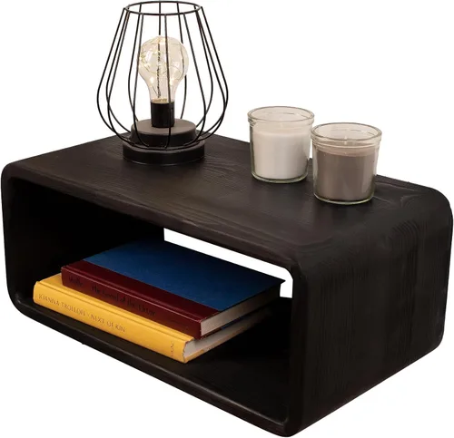 Mesita de Noche Flotante de Madera, Mesa de Noche, Estantería de Noche, Hecho a Mano, Estante de Noche Montado en la Pared, Estilo Minimalista y