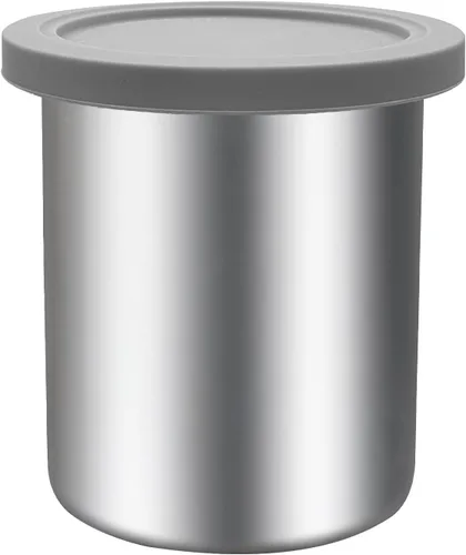 Recipientes de una pinta de acero inoxidable y tapas compatibles con la máquina de helados Ninja Creami NC500, NC501, CN501CO Delux Series– 1