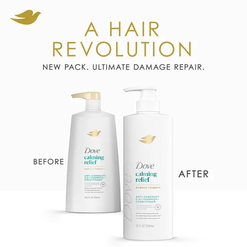 Miniatura 3 de Dove Champú y acondicionador para la caspa 2 en 1, alivio calmante DermaCare con piritiona zinc + gel de baño para pieles sensibles, lo mejor