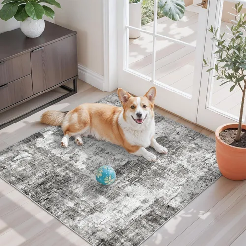 Miniatura 60 de Alfombra antideslizante lavable de 2 x 3 pies - Alfombra suave de pelo bajo para cocina, entrada y dormitorio - Tapete moderno para puerta