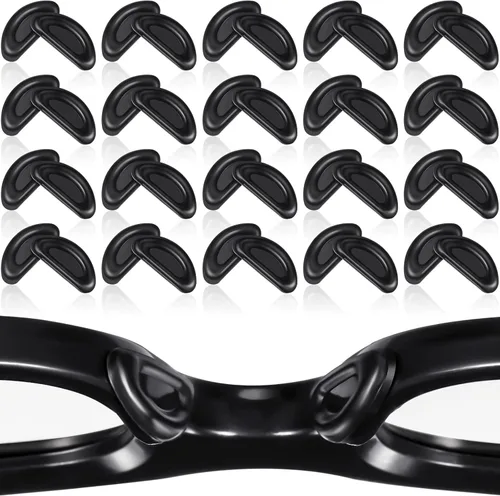 Miniatura 7 de Frienda 24 pares de almohadillas de nariz para lentes, cojín adhesivo de silicona suave con respaldo adhesivo, cámara de aire antideslizante
