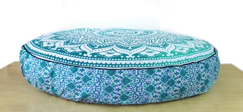 Miniatura 11 de CRAFT KALA Funda de cojín con diseño de mandala, funda de cojín para asiento, hippie, decorativo, bohemio, otomano, de algodón, indio, para sala