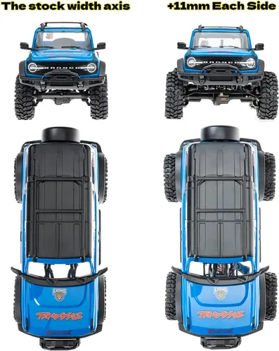 Miniatura 4 de Piezas de actualización de ensanchamiento del eje para TRX4M, 0.433 in más anchas en cada lado (delantero y trasero), piezas de actualización