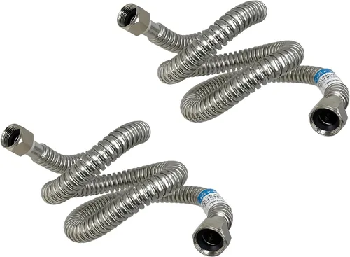 Miniatura 6 de PROCURU Paquete de 1 conector flexible para calentador de agua de acero inoxidable de 3/4 pulgadas FIP x 48 pulgadas (4 pies), certificado seguro