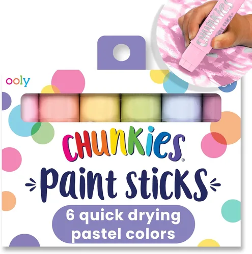 Miniatura 11 de Ooly Chunkies - Juego de 6 barras de pintura de neón para niños, juego de palitos de pintura de témpera de colores neón, sin ensuciar, suministros
