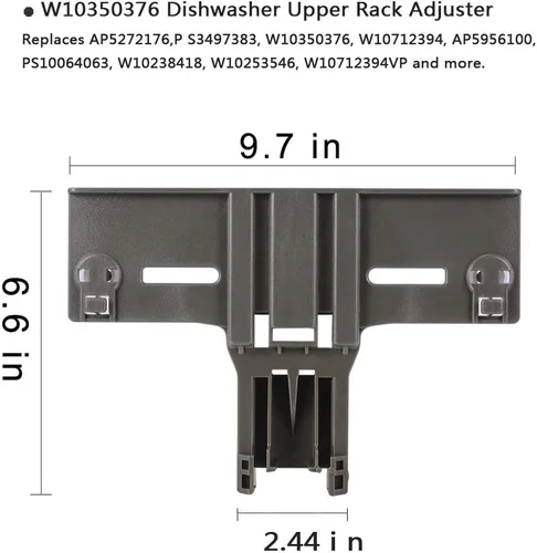 Miniatura 4 de Piezas de estante superior para lavavajillas W10350376 y W10195840 y W10195839 para lavavajillas Kenmore Elite 665, lavavajillas Whirlpool