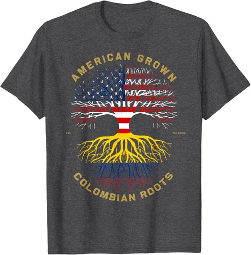 Miniatura 26 de Camiseta de regalo con la bandera de Estados Unidos con árbol de raíces colombianas
