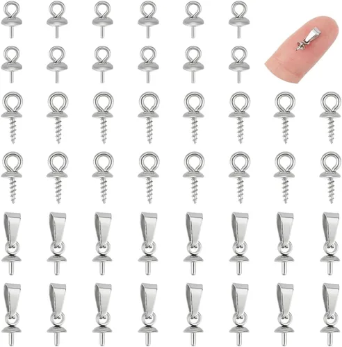 Miniatura 12 de UNICRAFTALE 100 piezas de acero inoxidable tornillo ojo pin peg fianzas taza perla clavija fianzas pin colgantes, tornillos de ojo conectores, acero